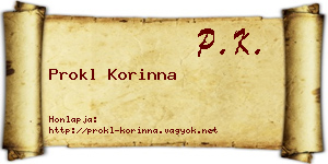 Prokl Korinna névjegykártya